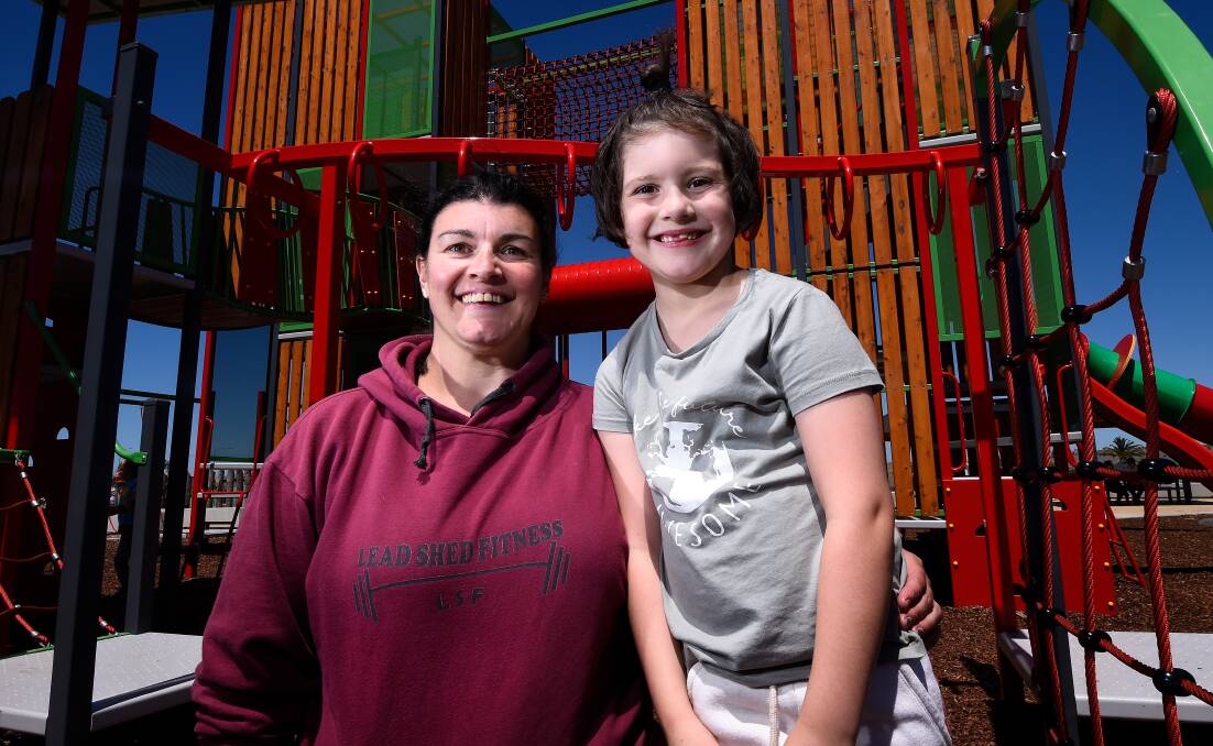 PLAYTIME: Robyn and Matilda Power have been ranking Ballarat's playgrounds over the holidays. Picture: Adam Trafford