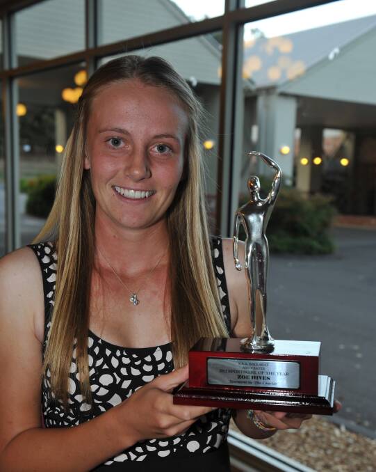 WINNER: Zoe Hives with one of the sports awards she received in 2013.