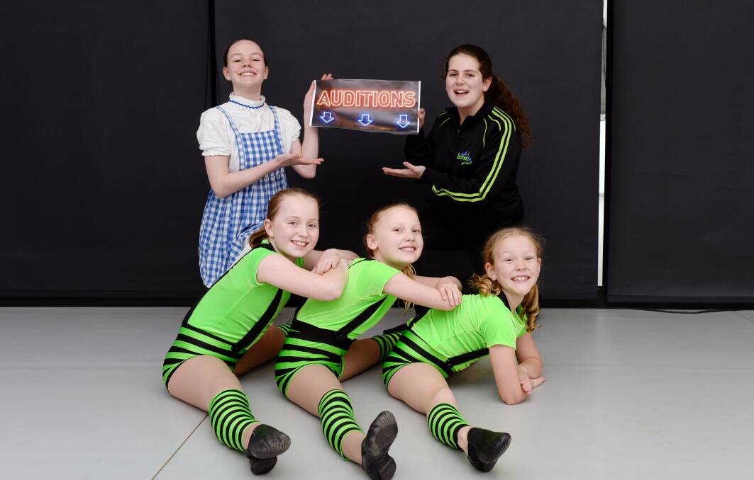 CAST: (back) Adie Noona, Jayde Loriente, (front) Gemma Bridges, Isabella Silvey and Anna Reynolds have already won roles in the Wizard of Oz. Picture: Kate Healy