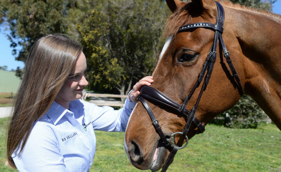 ELITE: Local rider Skye Rieniets is preparing for the high profile Garryowen Equestrienne Turnout competition at the Royal Melbourne Show on her horse Tarrakellah Vision, better known as Diesel. Picture: Kate Healy
