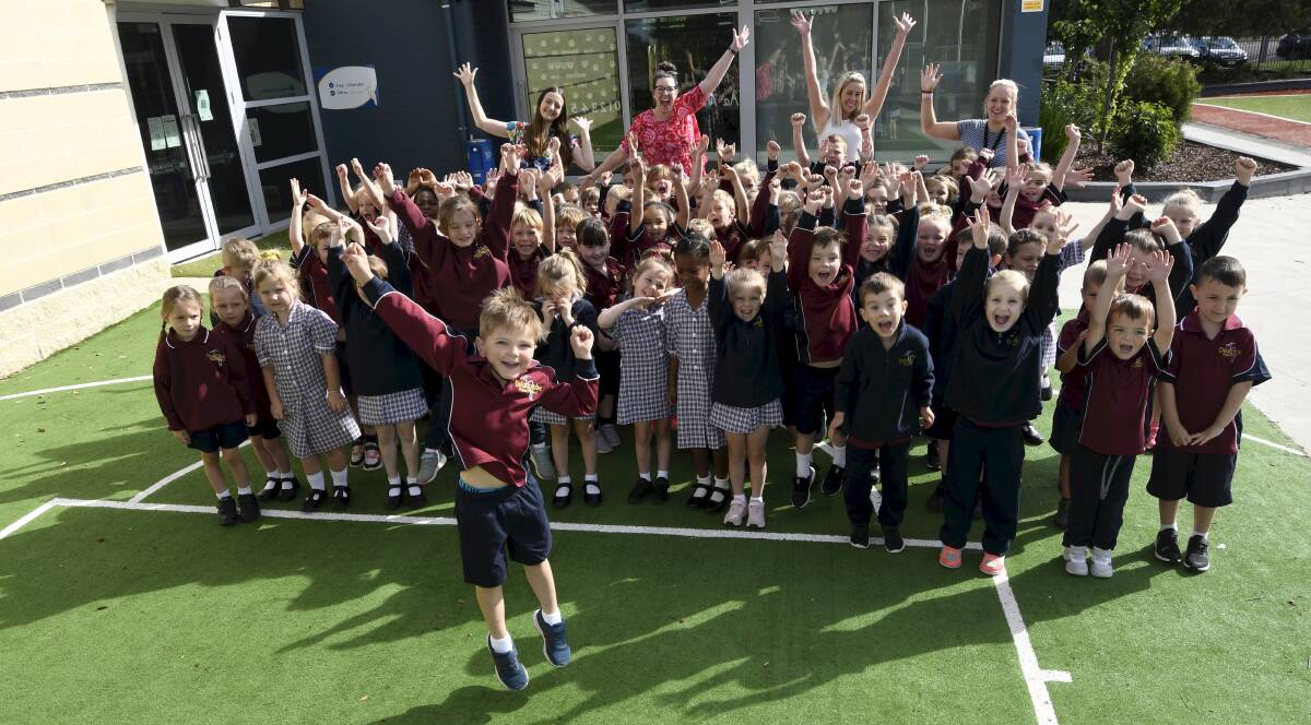 WATCH US GROW: Delacombe Primary School now has the largest prep intake of any school in Ballarat, with numbers up 30 per cent since last year. Picture: Lachlan Bence