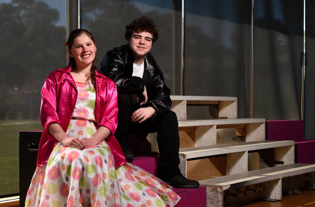 LEADS: Ebony Lany as Sandy and Darrion Martin as Danny prepare for Ballarat Specialist School's production of Grease. Picture: Adam Trafford