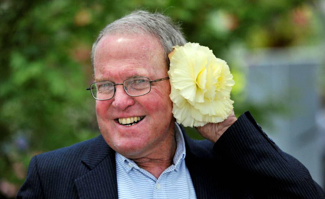 BLOOMING MARVELLOUS: Peter Innes in his role as a City of Ballarat councillor at the launch of the 2015 Ballarat Begonia Festival. Picture: Jeremy Bannister.
