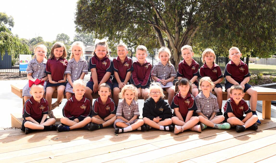 SNAP: Oliver's class of 2020 photo at Delacombe Primary School, taken by The Courier, for the annual Big Steps Little Feet feature of all children starting school throughout the region.