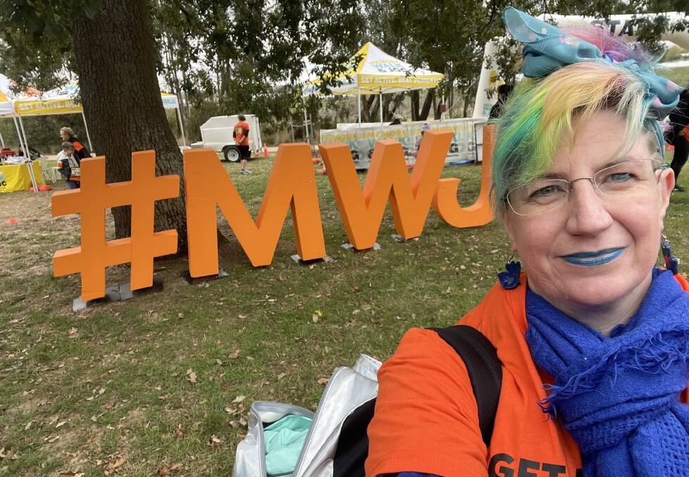 IMPORTANT: Veronica Parker at last year's Memory Walk and Jog in Ballarat which she took part in with family and friends as team Superb Fairy Wren Walkers, named after her mum's favourite bird. Picture: supplied