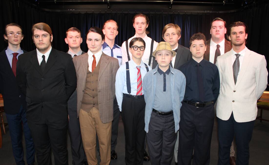 JURY: The 12 jurors in St Patrick's College production of Twelve Angry Men. Picture: supplied