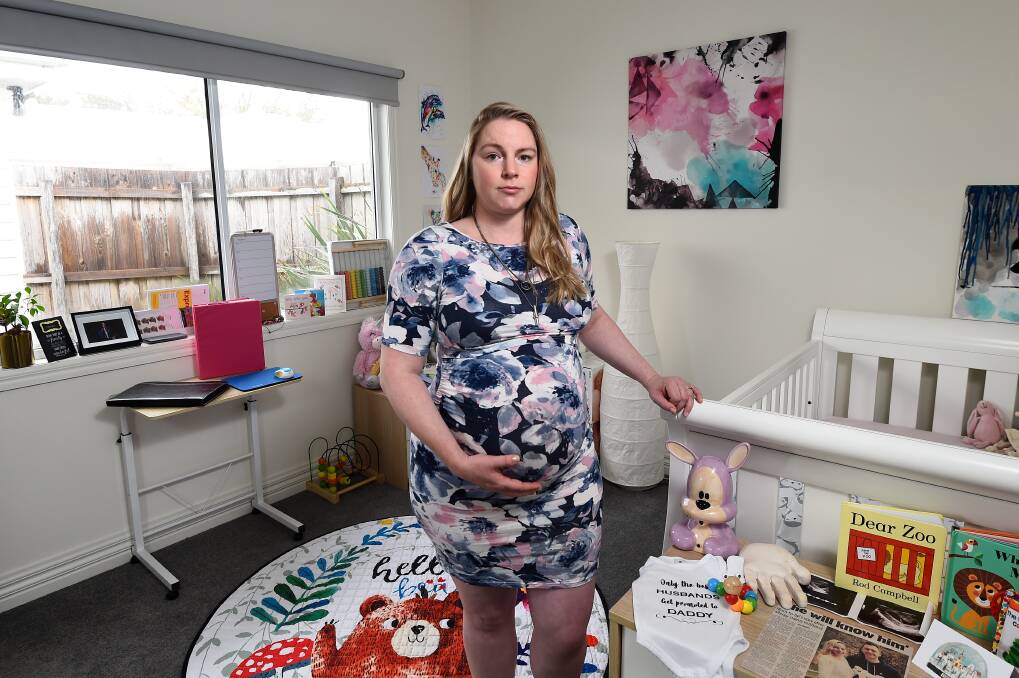READY: Cassandra Hall has set up the nursery the way she and her late husband Alex had planned ahead of the birth of their daughter. Picture: Adam Trafford