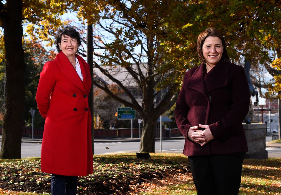 CASH: Buninyong MP Michaela Settle and Wendouree MP Juliana Addison announce major investments in Ballarat schools, social housing and other stimulus projects. Picture: Adam Trafford