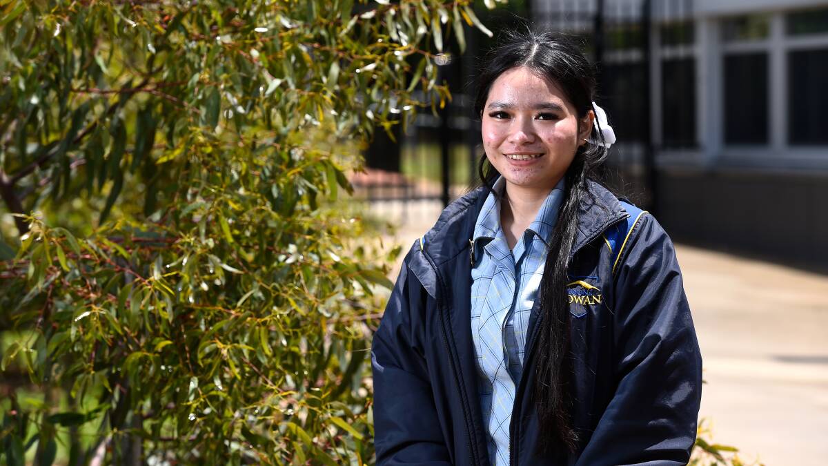 Frances Pino worked two jobs during year 12 and still managed to top score at Mount Rowan Secondary College with an ATAR of 95.9. Picture by Adam Trafford