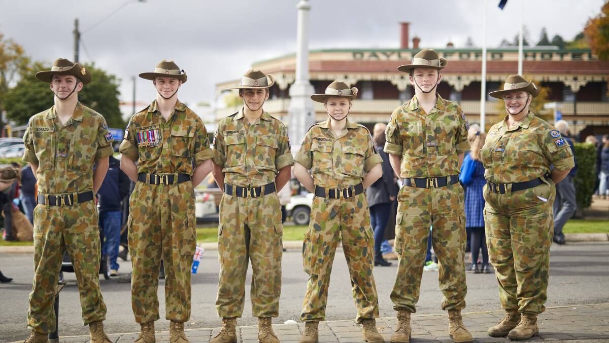 Members of the 300 Australian Cadet Unit at the 2017 Anzac Day ceremony held in Daylesford.