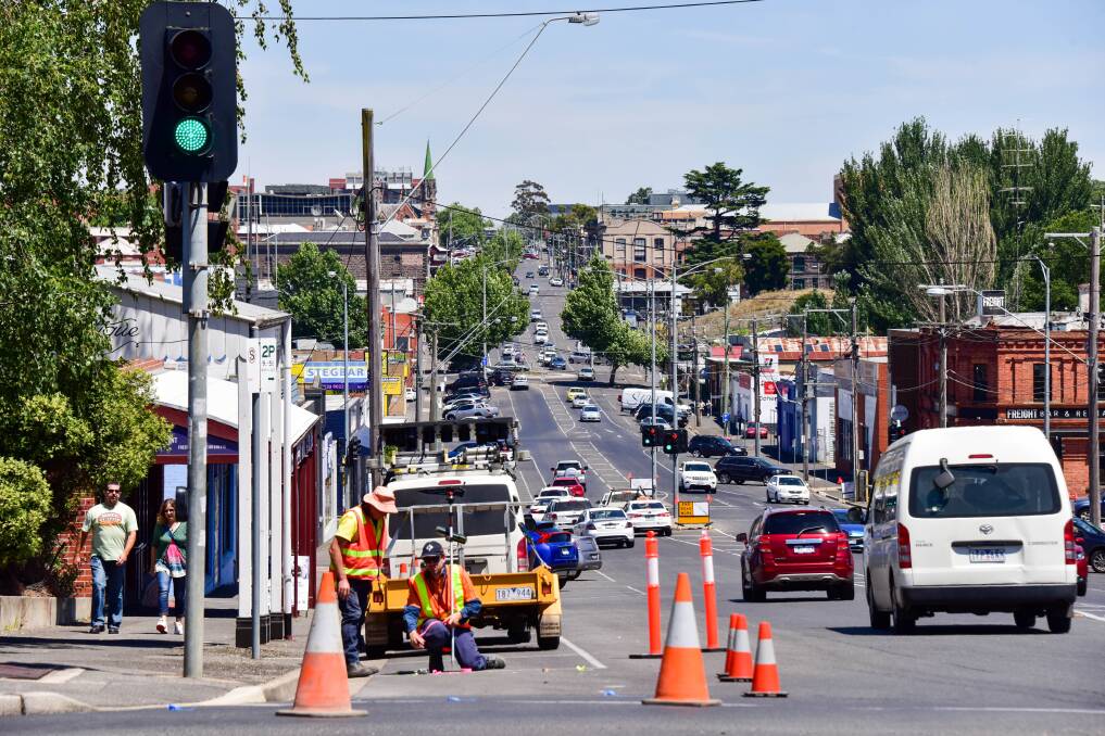 FUTURE: Initial works on the Mair Street upgrade got underway earlier this year, with more works to begin from today. Picture: Brendan McCarthy