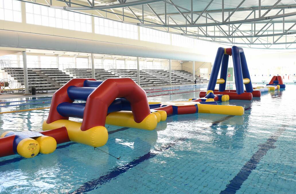 AQUATIC FUN: BALC's new inflatable obstacle course.