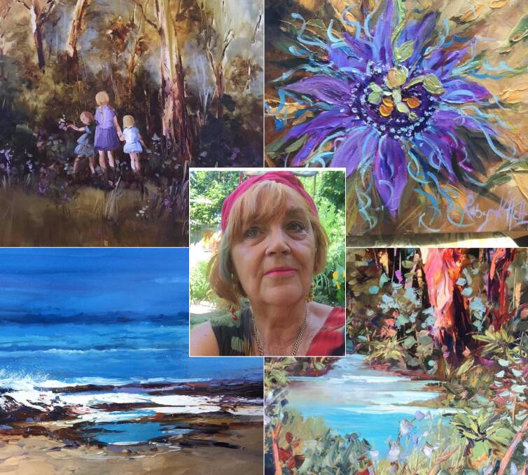 COLOUR AND PASSION: Artist Robyn Kittelty-Redman with some of the works she has completed over the past three years and has included in her exhibition of 56 mixed-medium works in her exhibition at The Mercure this month.