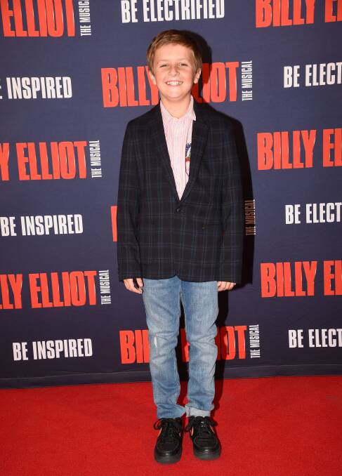 RED CARPET: Oscar Mulcahy on the red carpet at the opening night of Billy Elliot in Melbourne. Picture: Jim Lee