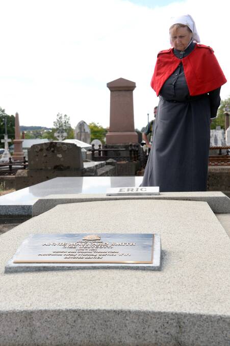 REMEMBERING: WWI nurse Annie Maynard Westcott was buried but her name not recorded. In 2016 her grave was marked and the Ballarat Base Hospital Trained Nurses League and Cemetery Trust held a service to honour Annie and the forgotten nurses of WWI. Picture: Kate Healy
