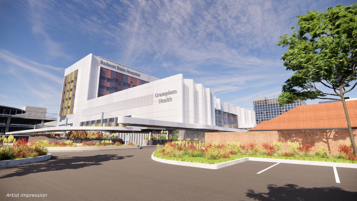 Artists impression of the new Ballarat Base Hospital tower. Picture supplied