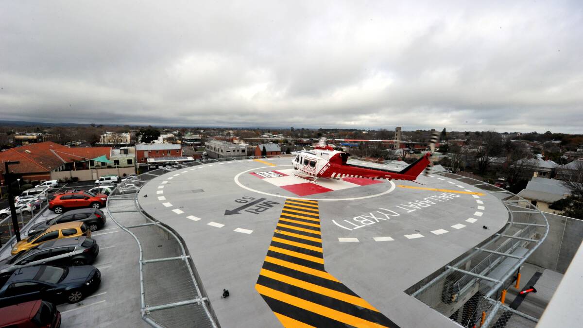 Air Ambulance on the BHS helipad during its opening in 2015