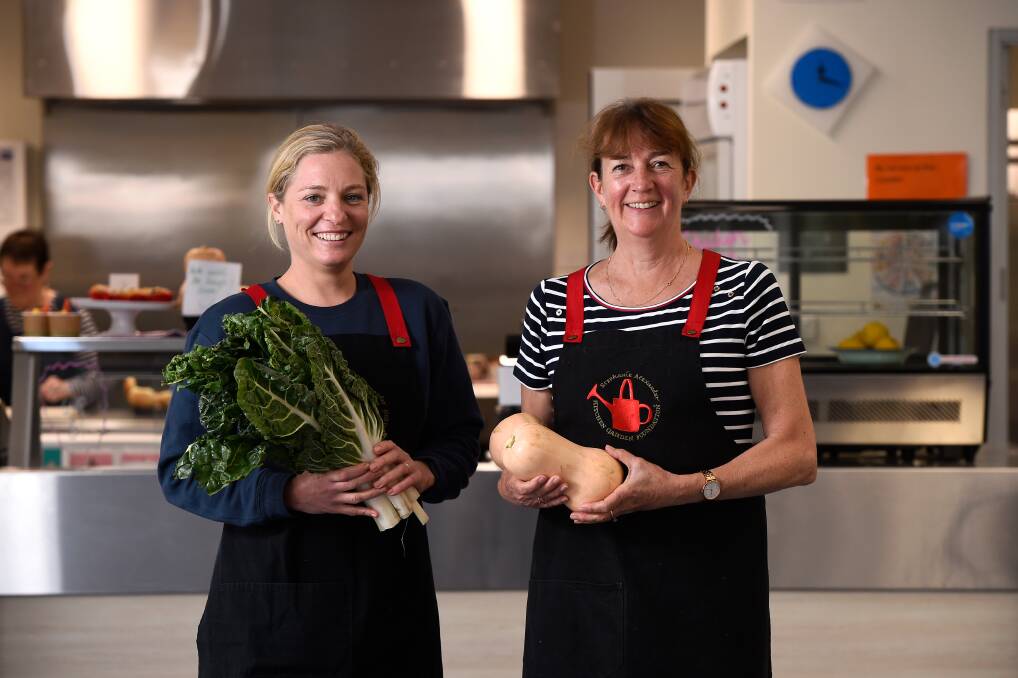 Mount Rowan Secondary College canteen staff Chloe Hewitt and Jody Burgess won the community champion award, and the school receive the 'big bite' award in the Vic Kids Eat Well awards. Picture by Adam Trafford