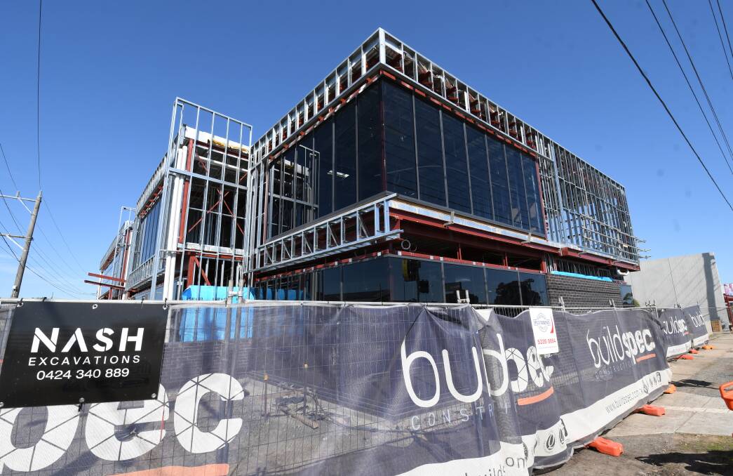 Construction continues in Sebastopol on what will be Ballarat's first drive-through pharmacy. Picture by Kate Healy 