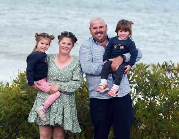 Casey and Rhys Walkley with daughters Emma and Mia. Emma was born with the same congenital diaphragmatic hernia as her brother Paddy. Picture supplied