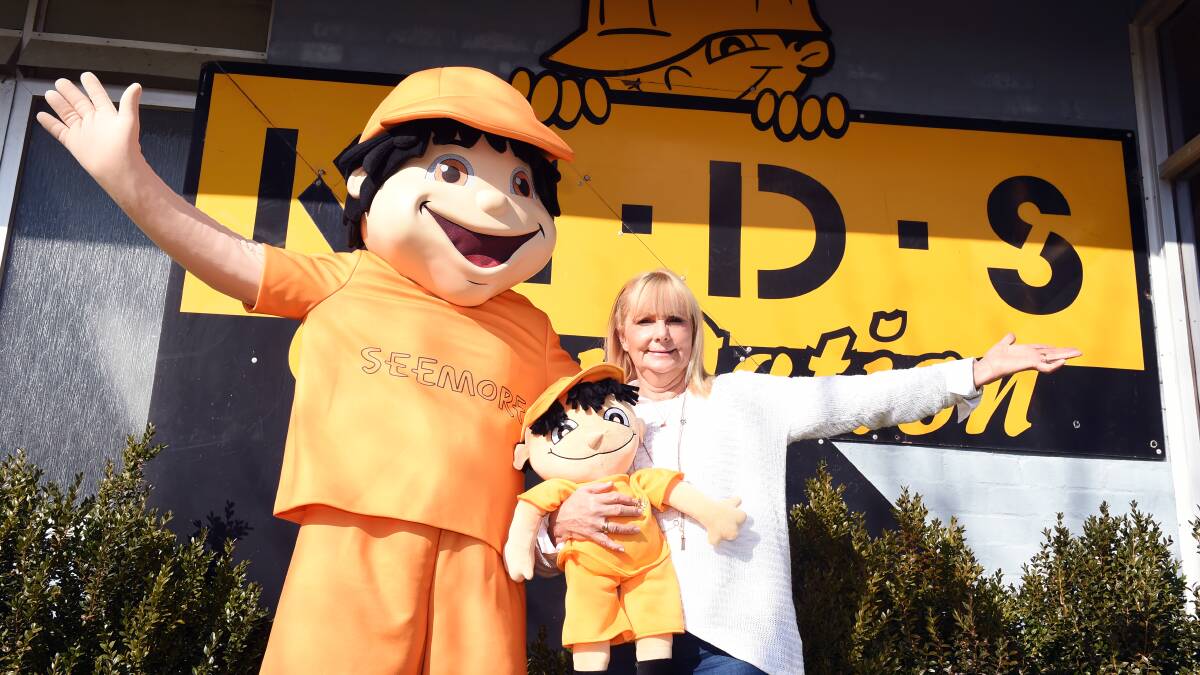 DEVASTATED: KIDS Foundation founder Susie O'Neill, with the foundation's mascot SeeMore Safety, is devastated after thieves target the charity over two nights this week.