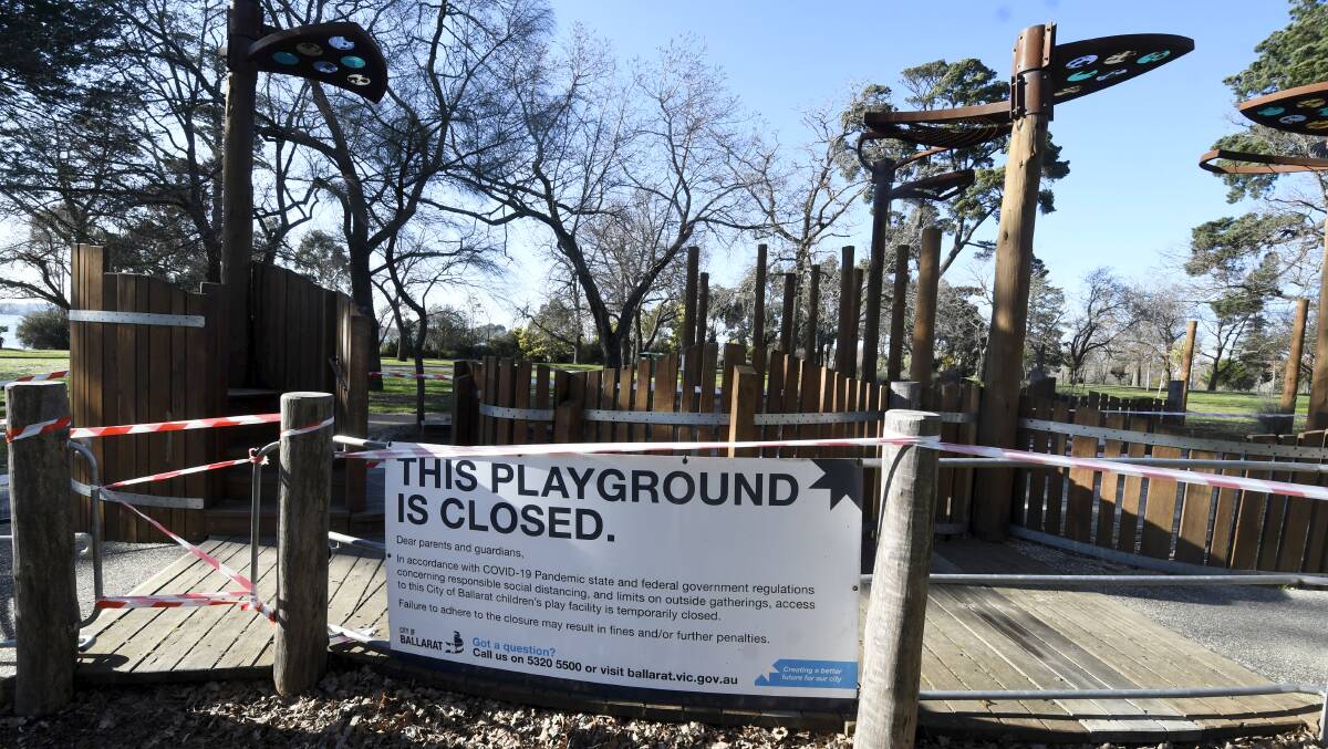 Playgrounds are again closed during lockdown. Picture: Lachlan Bence