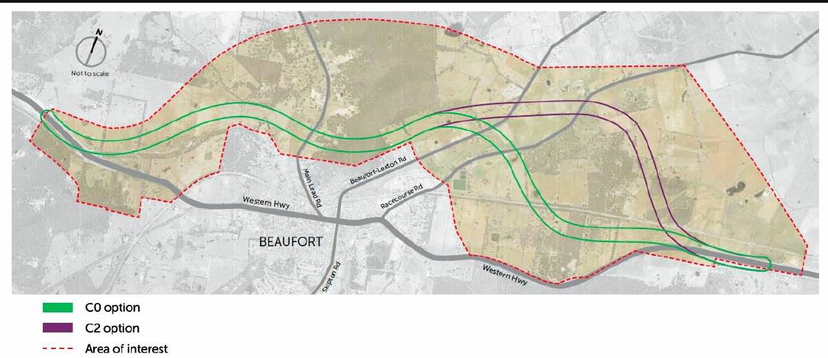 NEW ROUTE: The preferred C2 option for the Beaufort Bypass will now be sent to the planning minister for approval.