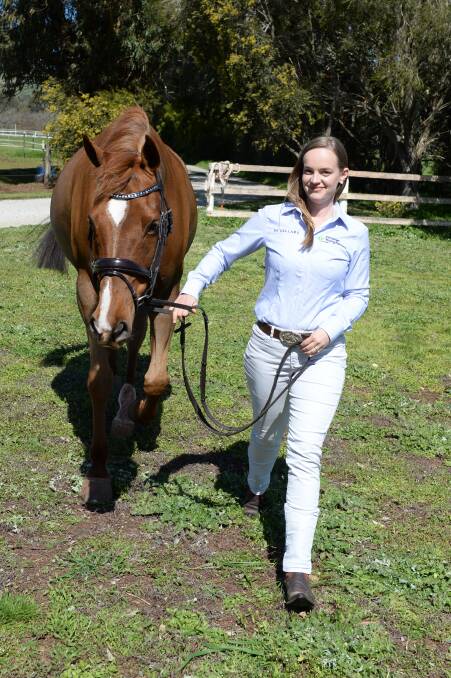 PREPARATION: Skye Rieniets will be up at 3am on Wednesday to prepare her horse Tarrakellah Vision, better known as Diesel, and herself for the Garryowen Equestrienne Turnout competition at the Royal Melbourne Show. Picture: Kate Healy