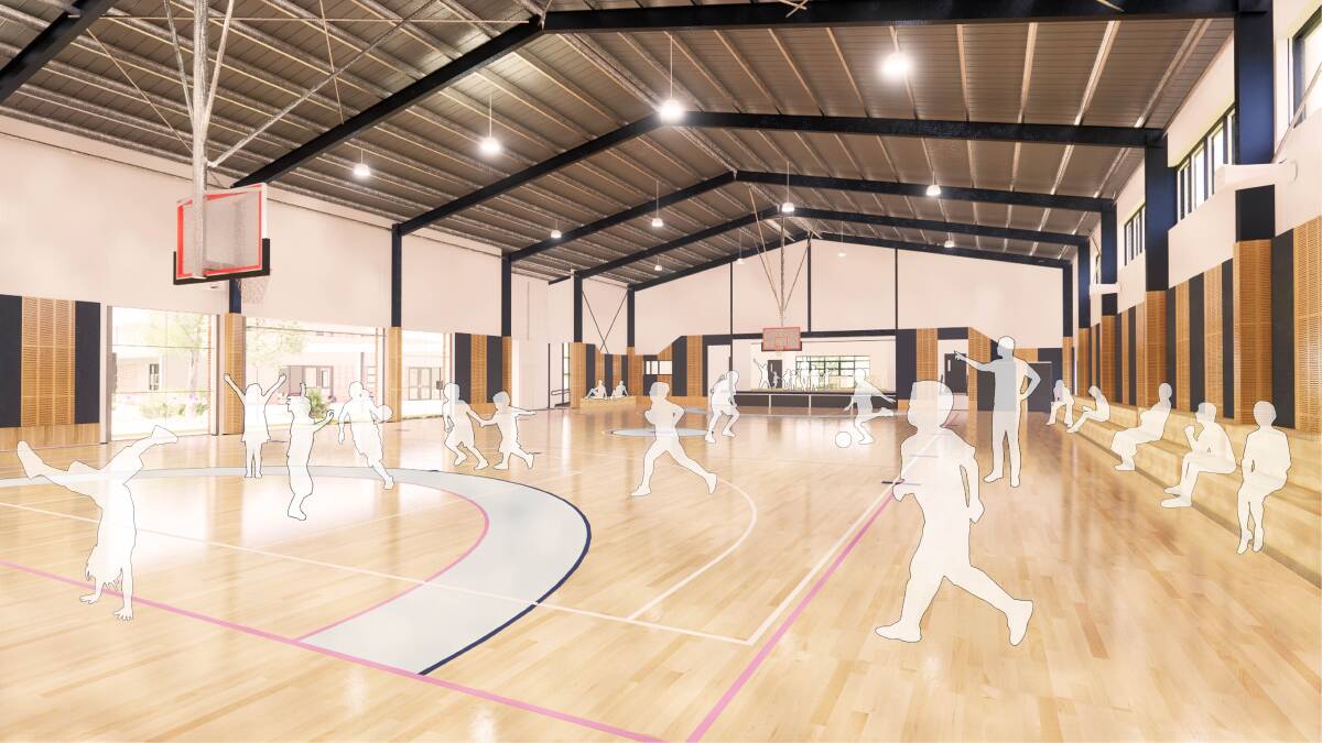 GAME TIME: Architect's impression of the new competition grade basketball court and gymnasium to be built at Miners Rest Primary School.
