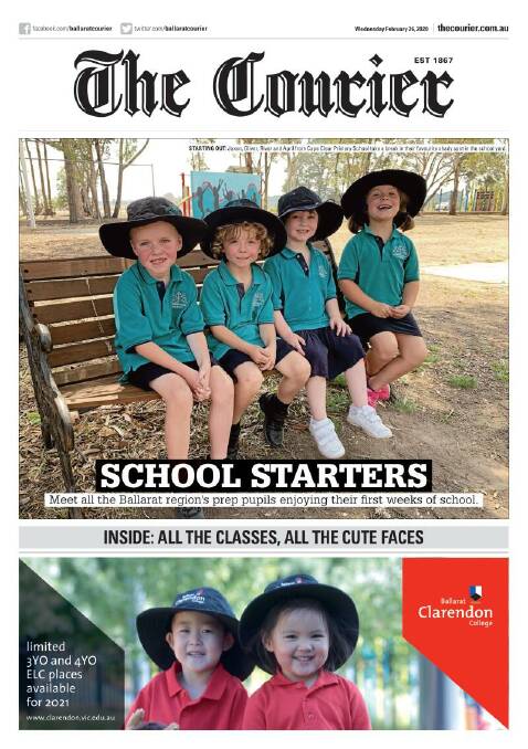 Big Steps, Little Feet in The Courier in 2020. This year's crop of school starters will feature in print on Wednesday February 24