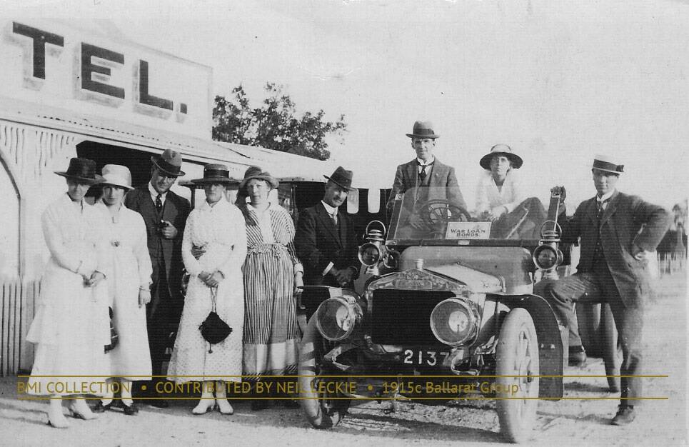 MOTORING HISTORY: A 1915 photograph of Ballarat resident Neil Leckie's grandfather with his family and a car that was built in Ballarat in 1900.