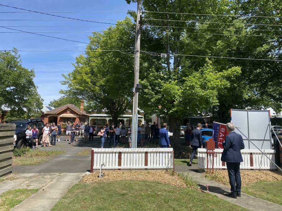 AUCTION: A large crowd was on hand for the sale of 105 Raglan Street South on Saturday. Picture: supplied 