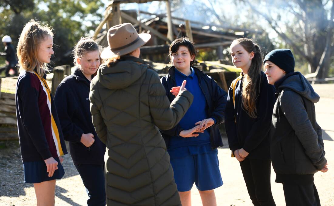 LEARNING: Students taking part in the Ballarat Young Authors Program listen to Sovereign Hill marketing expert Tegan Benfield explain her job. Picture: Adam Trafford