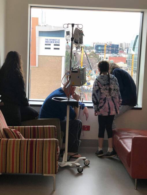 HOSPITAL: The family spent time together at the Royal Melbourne Hospital