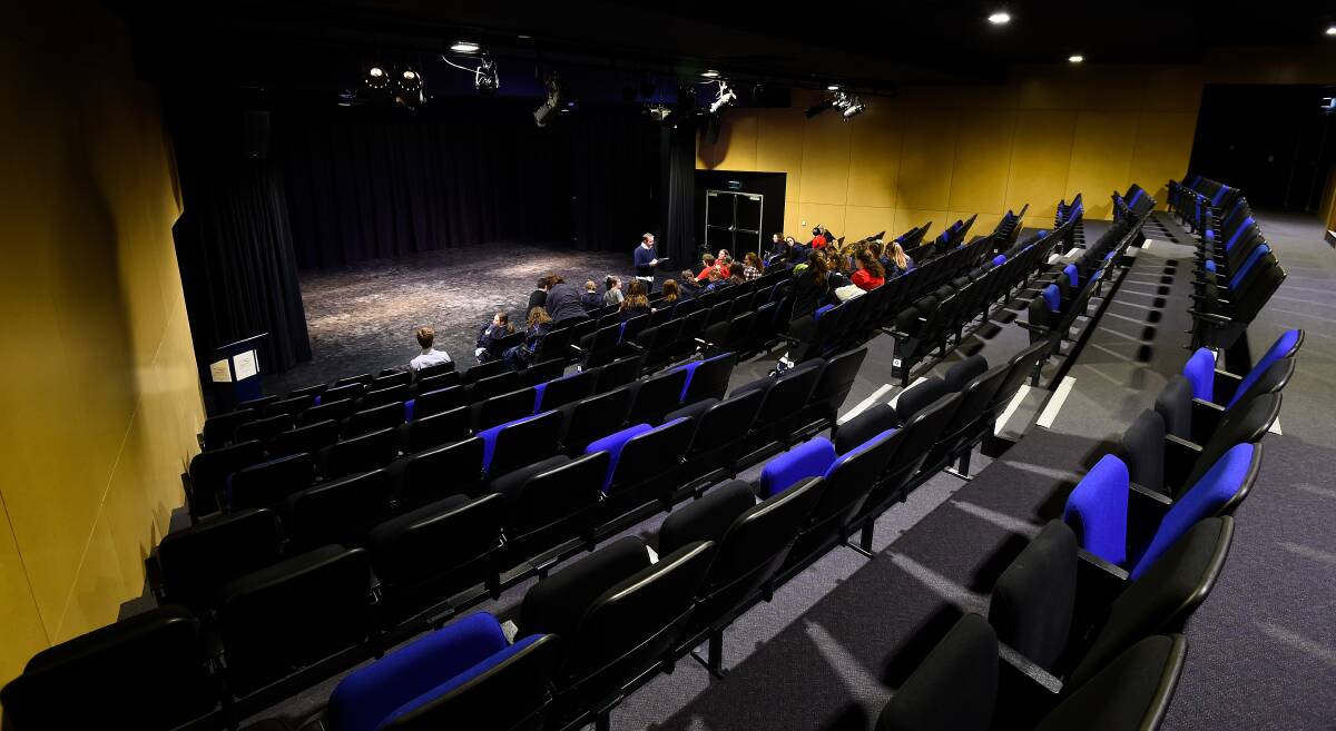 NEW: Cast and crew meet inside the new auditorium at Mount Rowan Secondary College. Picture: Adam Trafford