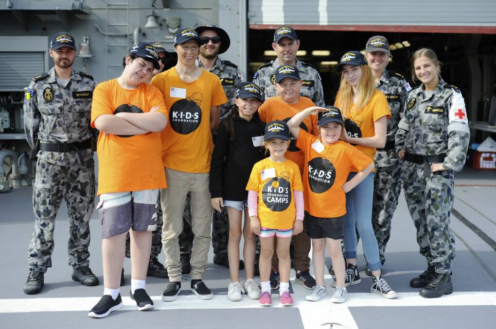 ABOVE: KIDS Foundation participants from Western Australia had a visit to the HMAS Ballarat, which is a strong supporter of the organisation. 
