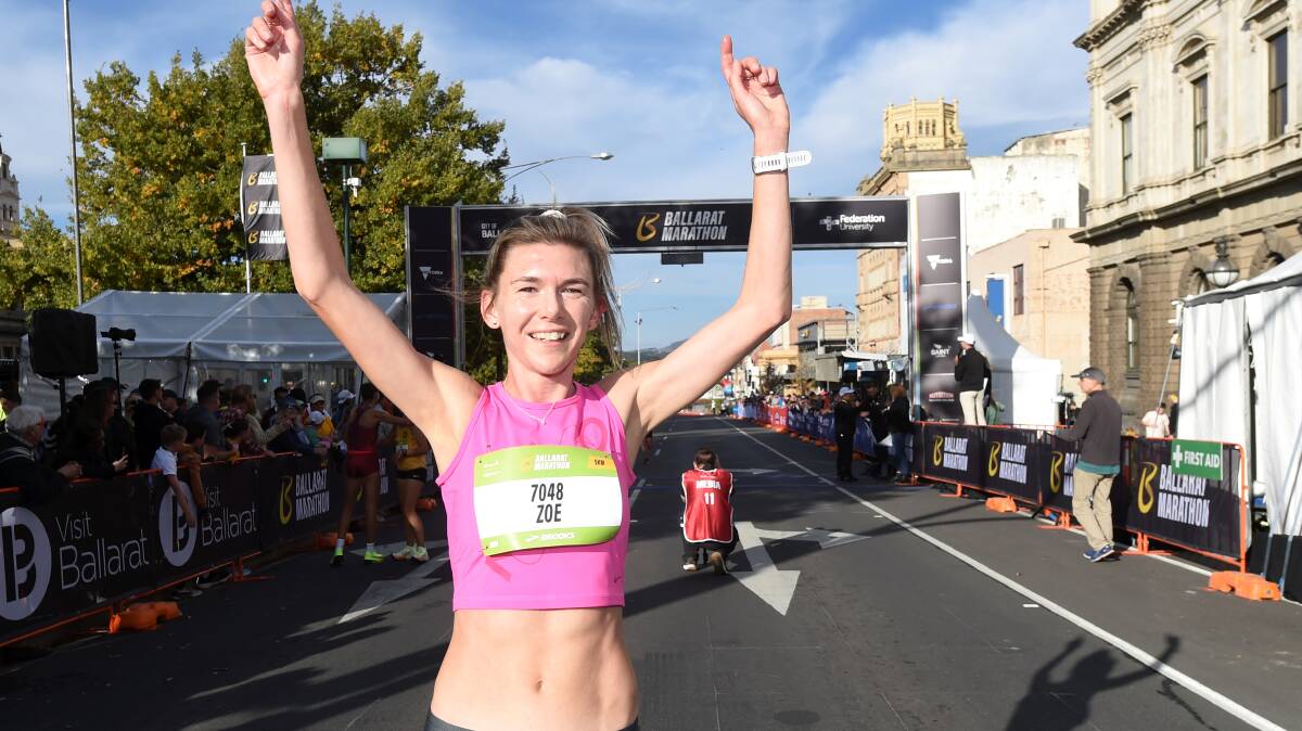 Two-time Olympian Zoe Buckman won the elite 5km and mile races of the Ballarat Marathon running festival. Picture by Lachlan Bence