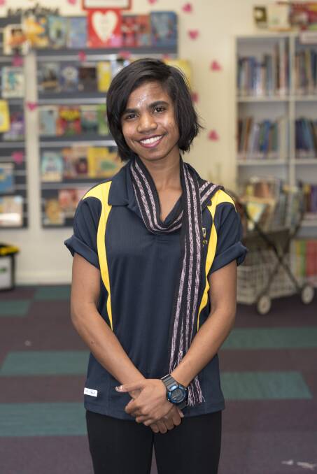 AIDE: Lucy Xavier, 21, is spending six months in Ballarat as a teacher's aide after learning English for the past five years in her Timor Leste hometown of Ainaro.