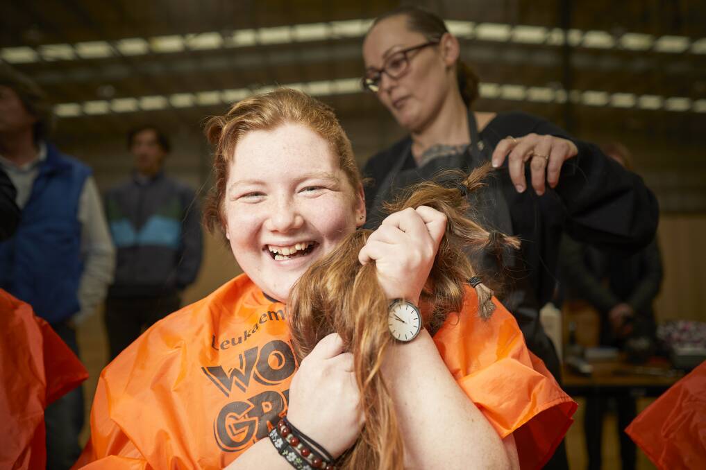 GONE: Ballarat High School year 12 student Emily Buckland lopped her locks to raise more than $1000 for the World's Greatest Shave. Picture: Luka Kauzlaric