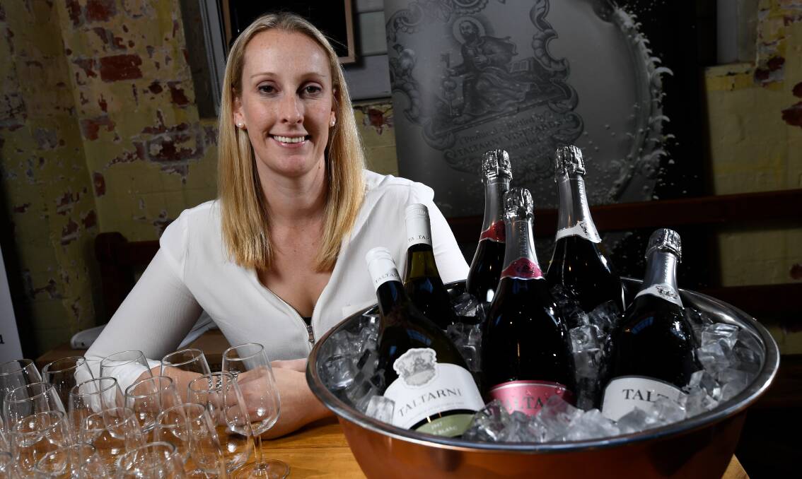 CONNECTIONS: Sarah Watt of Taltarni Vineyards with samples of their produce at the launch of Eat Drink West. Picture: Adam Trafford

