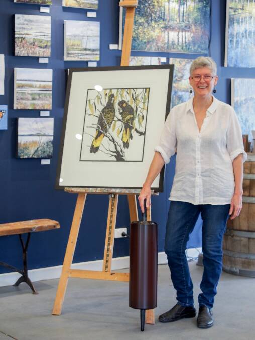 NATURE: Stunning birds and wildflowers inspire Vida Pearson to create original, hand-coloured lino-cut prints which will be on display at her gallery at 21 Rill Court, Haddon, as part of the Golden Plains Arts Trail on May 4 and 5. Picture: supplied