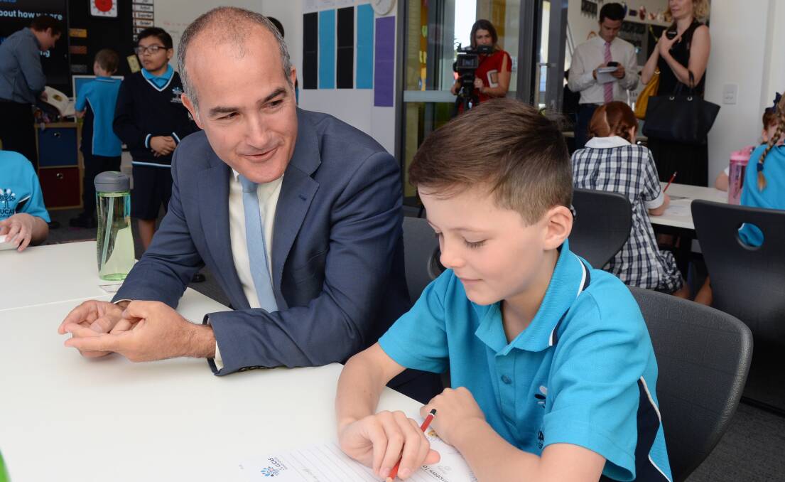 WAITING: Victorian education minister James Merlino on a visit to Ballarat to open Lucas Primary School earlier this year. Picture: Kate Healy