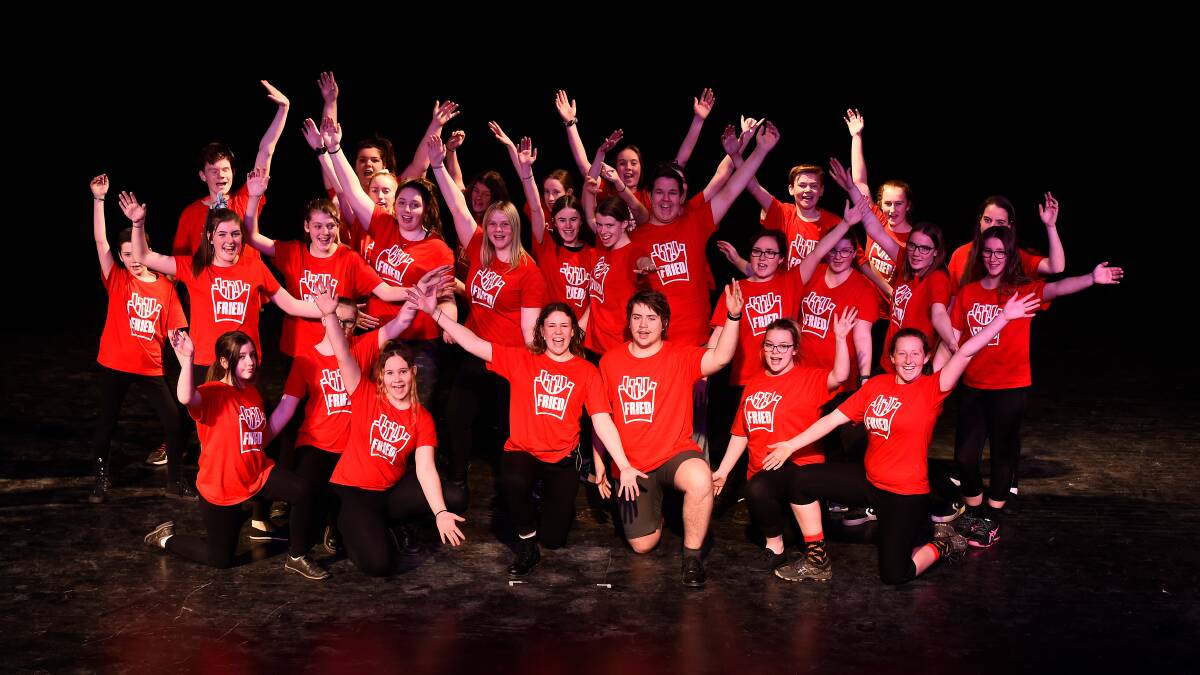 ON STAGE: The cast and crew of Fried come from all year levels at Mount Rowan Secondary College. Picture: Adam Trafford