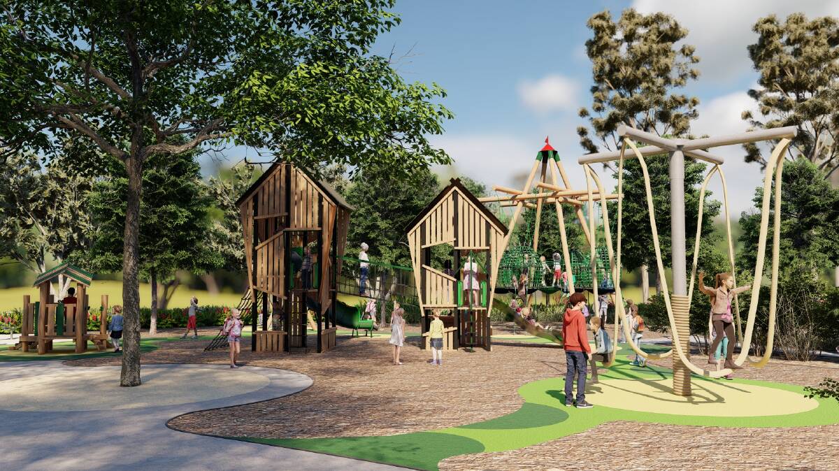 The new $1.4m park will have equipment for all ages. Pictures by Playground Centre
