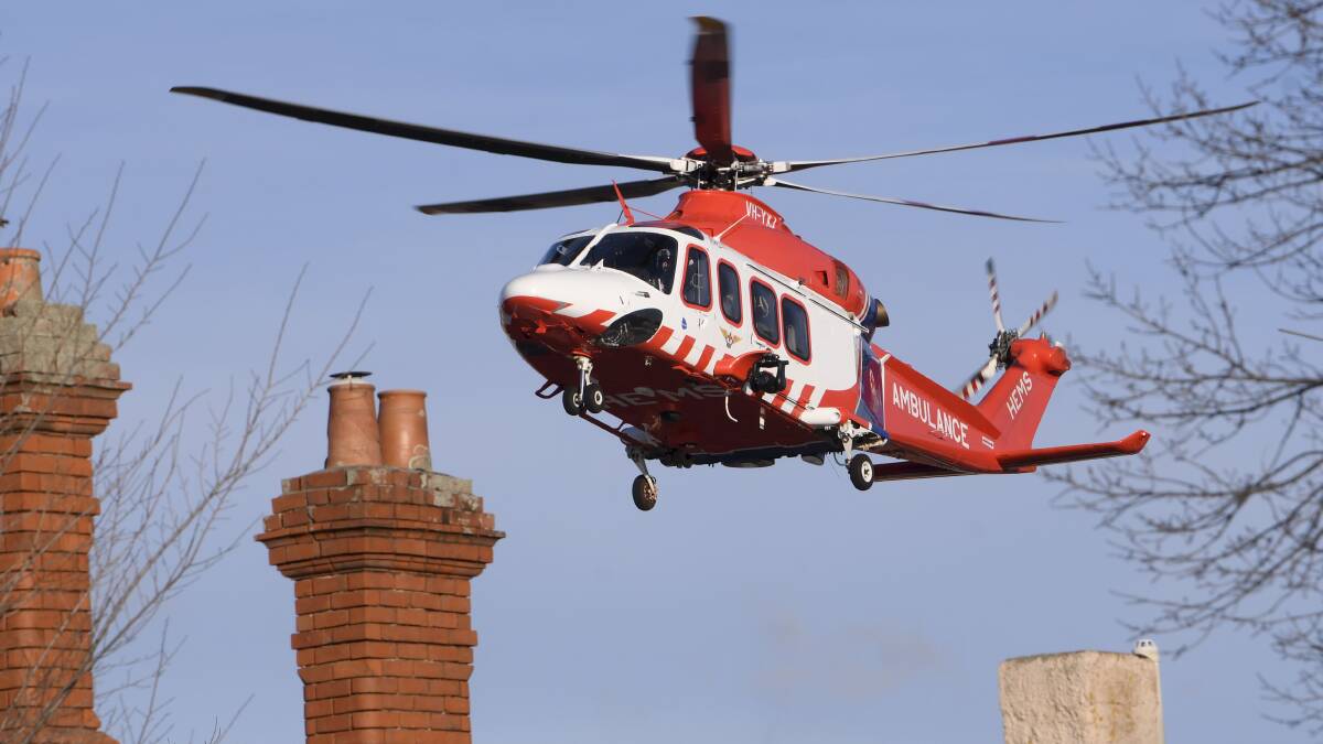 The Air Ambulance departing from the helipad last year. 