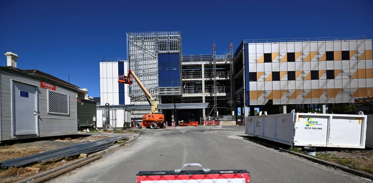 Works continue on the expansion of St John of God Ballarat Hospital. Picture by Lachlan Bence