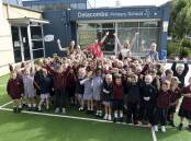 Delacombe Primary School's prep class of 2021 - that year's largest intake of prep students contributing to the school being one of the fastest growing in Ballarat.