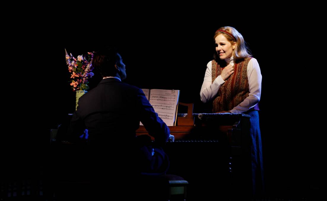 Ballarat's Kate Cole as the piano teacher in Groundhog Day The Musical. Picture by Jeff Busby