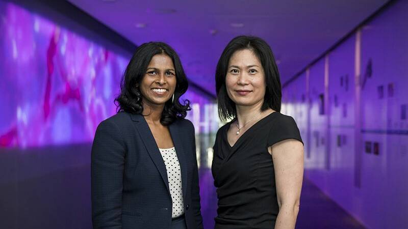 Associate Professors Sumi Ananda and Jeaane Tie, both clinical scientists at Walter and Eliza Hall Institute, are leading a trial of a new blood test that predicts cancer recurrence. Picture: WEHI