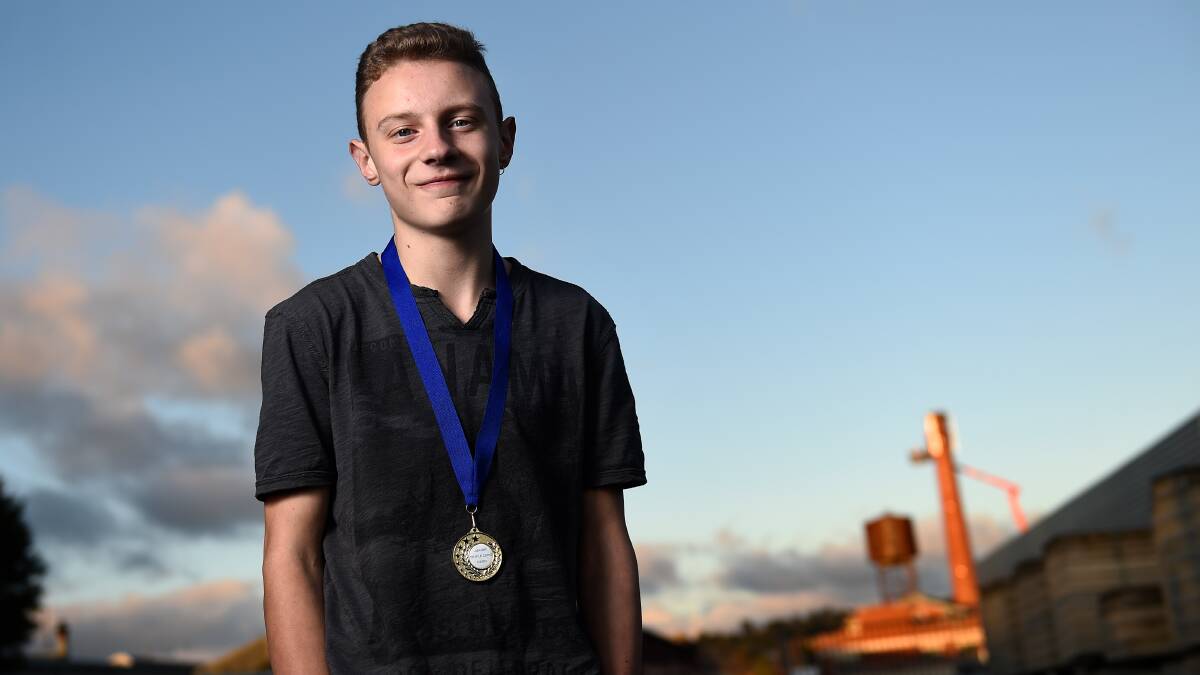 PROUD: Rieley Greenwood with his Triple Zero Hero medal. Picture: Adam Trafford